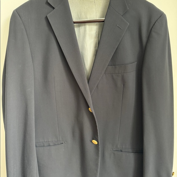 Mazzoni Navy Blue Blazer, 100% wool shell, 42R, Italian fabric with gold buttons - Picture 3 of 8